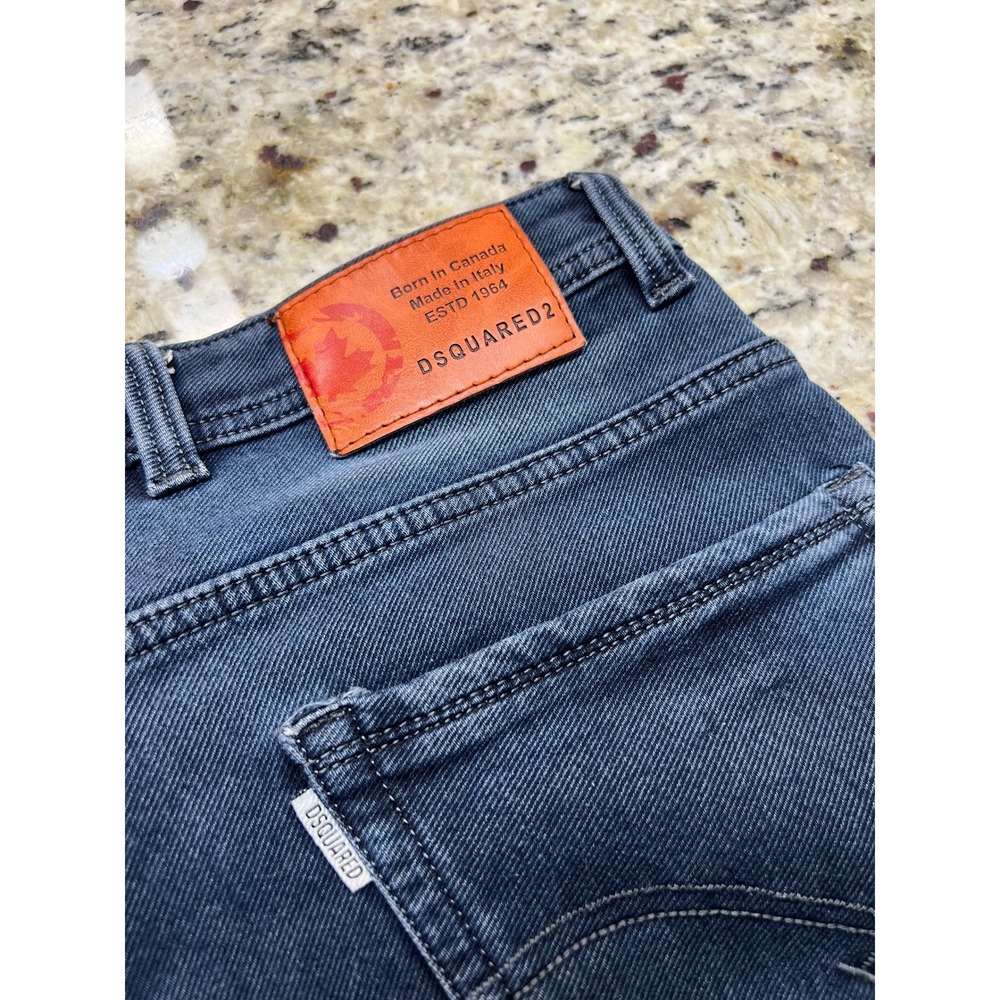 Dsquared2 Mens Straight Leg Blue Denim Jeans Medium Wash Made in Italy Size 30